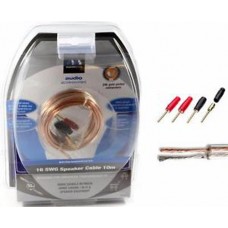 10M MASTERPLUG Speaker Cable - 16 Guage + 4 Gold Plated Pin Connector Plugs