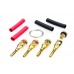 18 High Quality 24k Gold  Banana Plugs Red and Black