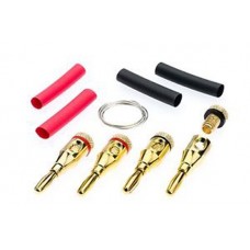 2 High Quality 24k Gold  Banana Plugs Red and Black