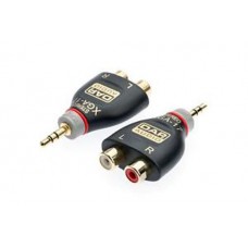 1X RCA Splitter/Adapter Socket x2 (Female) to 3.5mm Jack (Male) Gold / OFC XGA17