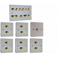 5.1 Audio Surround Sound Speaker Wall Plate Kit - Black Nickel NON SOLDER