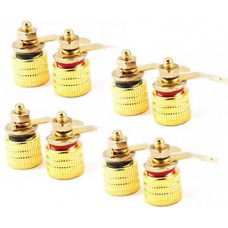 8 High Quality 24k Speaker Binding Posts 4x Red 4x Black
