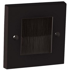 Black Brush Stripe Cable Entry single 1 Gang Wall Face Plate Outlet