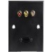 AV Multimedia Computer Wall plate - HDMI + 3 X - Phono RCA - Black. Complete with Solder, Screws % Heat Shrink Tubing