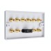 9.0 Surround Sound Speaker Wall Plate with Gold Binding Posts + 1 x HDMI. NO SOLDERING REQUIRED