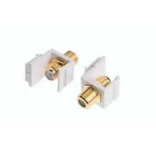 F Type Jacks for Keystone Coax Cable Coupler Female/Female Jack - Gold Pack of 2