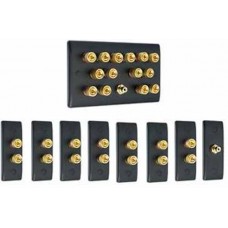 Matt Black 7.1 Slimline Surround Sound Audio AV Speaker Wall Face Plate Kit