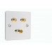 Polished Chrome 1x TV 2x Satellite Coax Wall Plate  Easy Fit Type F Connections