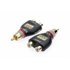 QTY 1X RCA Splitter / Adaptor Socket x2 (Female) to RCA Socket (Male) Gold XGA42