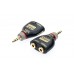 QTY X1 Jack Plug Splitter / Adapter 2x3.5mm female to 1x3.5mm male Gold/OFC XGA15