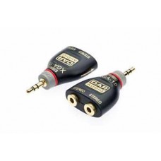 QTY X1 Jack Plug Splitter / Adapter 2x3.5mm female to 1x3.5mm male Gold/OFC XGA15