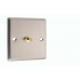 Stainless Steel 1 x TV Coax Wall Plate - Easy Fit (Front/Rear) Type F Connection