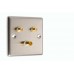 Stainless Steel 2 x Satelite 1 x TV Wall Plate - (Front/Rear) Type F Connections