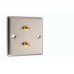 TWO Stainless Steel 2x Satelite Wall Plates - Easy Fit Type F Connection