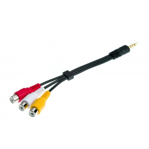 3.5 mm Jack to Red White Yellow Female RCA Socket Audio Video Adaptor
