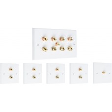 Complete Dolby 4.1 Surround Sound Speaker Wall Plate Kit - No Soldering Required