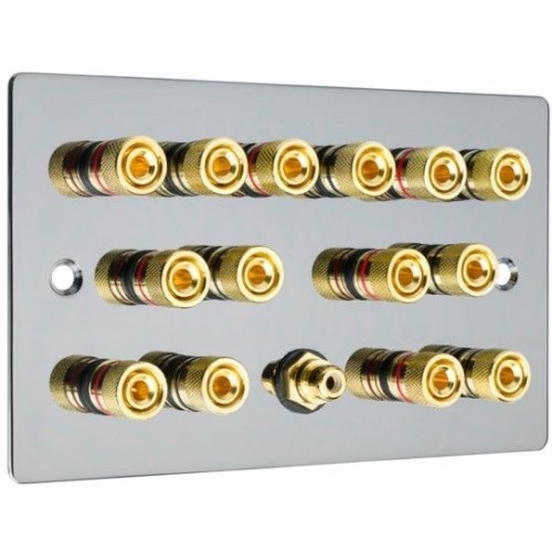 CUSTOM LISTING 7.1 Speaker Wall Plate Kit Black Nickel NON SOLDER