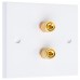 4.0 8 Binding Post Audio AV Speaker Wall Plate kit. White. Square Edge. Solder Tabs.