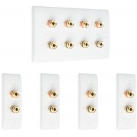 Complete Dolby 4.0 Surround Sound Speaker Wall Plate Kit - Slimline - No Soldering Required