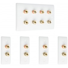 Complete Dolby 4.0 Surround Sound Speaker Wall Plate Kit - Slimline - No Soldering Required