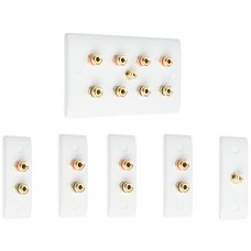 Complete Dolby 4.1 Surround Sound Speaker Wall Plate Kit - Slimline - No Soldering Required