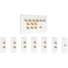 Complete Dolby 6.1 Surround Sound Speaker Wall Plate Kit - Slimline - No Soldering Required