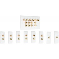 Complete Dolby 6.2 Surround Sound Speaker Wall Plate Kit - Slimline - No Soldering Required
