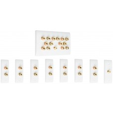 Complete Dolby 7.1 Surround Sound Speaker Wall Plate Kit - Slimline - No Soldering Required