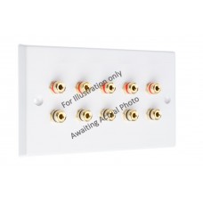 White BNC Wall Plate 10 Nickel plated on brass Terminal - No Soldering Required