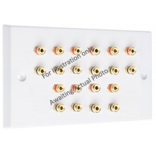 Polished Black Nickel / Gun Metal plate - 10.0 - 20 Binding Post Speaker Wall Plate - 20 Terminals - No Soldering Required