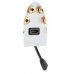 2 post Surround Sound Speaker Wall Plate with Gold Binding Posts + 1 x HDMI FLEXIBLE FLYLEAD. NO SOLDERING REQUIRED