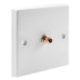 2.1 4 Binding Post Audio AV Speaker Wall Plate kit. White. Square Edge. Solder Tabs.