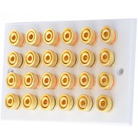 White 12.0 - 24 Binding Post Speaker Wall Plate - 24 Terminals - Rear Solder tab Connections