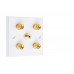 2.1 4 Binding Post Audio AV Speaker Wall Plate kit. White. Square Edge. Solder Tabs.