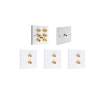 Complete Dolby 3.1 Surround Sound Speaker Wall Plate Kit  With Rear Solder Tabs