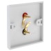 White 2.1  Speaker Wall Plate - 4 Terminals + RCA - Rear Solder tab Connections