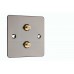 Black Nickel Flat Plate 2 x RCA's Phono Audio Surround Sound Wall Face Plate - Rear Solder tab Connections