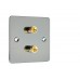 Black Nickel Flat plate 2 Binding Post Speaker Wall Plate - 2 Terminals - Rear Solder tab Connections