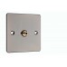 Polished Black Nickel / Gun Metal Flat Plate - 1 x RCA Phono Audio Wall Plate - 1 Terminal - No Soldering Required