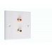 White RCA Phono Wall Plate 2 Terminal - No Soldering Required
