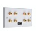 4.0 Surround Sound Speaker Wall Plate with Gold Binding Posts + 1 x HDMI FLEXIBLE FLYLEAD. NO SOLDERING REQUIRED