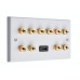 5.0 Surround Sound Speaker Wall Plate with Gold Binding Posts + 1 x HDMI FLEXIBLE FLYLEAD. NO SOLDERING REQUIRED