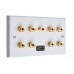 4.1 Surround Sound Speaker Wall Plate with Gold Binding Posts + 1 x RCA Socket + 1 x HDMI. NO SOLDERING REQUIRED