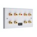 4.1 Surround Sound Speaker Wall Plate with Gold Binding Posts + 1 x RCA Socket + 1 x HDMI FLEXIBLE FLYLEAD. NO SOLDERING REQUIRED