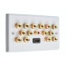 7.1 Surround Sound Speaker Wall Plate with Gold Binding Posts + 1 x RCA Socket + 1 x HDMI. NO SOLDERING REQUIRED