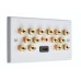 7.1 Surround Sound Speaker Wall Plate with Gold Binding Posts + 1 x RCA Socket + 1 x HDMI. NO SOLDERING REQUIRED