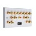 8.1 Surround Sound Speaker Wall Plate with Gold Binding Posts + 1 x RCA Socket + 1 x HDMI. NO SOLDERING REQUIRED