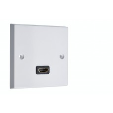 HDMI 90' x 1 AV Audio Wall Face Plate - White Female to Female 