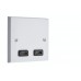 HDMI 90' x 2 AV Audio Wall Face Plate - White Female to Female 
