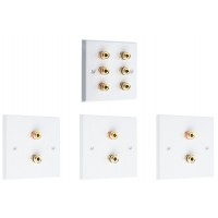 Complete Dolby 3.0 Surround Sound Speaker Wall Plate Kit - No Soldering Required